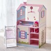 Classic Double-Sided Baby Doll Nursery Station Dollhouse Combo with Baby Doll Swing Chair, Pink/Beige - 3 of 4