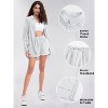 EXLURA Women's Summer 2 Piece Sets Long Sleeve Button Down Shirts Matching Short Sets Oversized Spring Vacation Outfits - 2 of 4