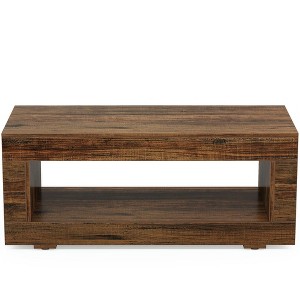 Resenkos Center Coffee Table, Living Room Table,43" Coffee Table, Farmhouse Center Table With Storage Brown - 1 of 4