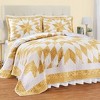 Collections Etc Oversized Classic Star Patchwork Floral Border Quilt - 2 of 3