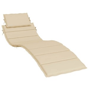 vidaXL Comfortable Sun Lounger Cushion in Beige - Weather-Resistant Outdoor Seating Pad with Non-Slip Design and Soft Foam Filling - 1 of 4