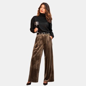 Women's Luxurious Velvet Wide-Leg Pants for Sophisticated Evenings - Cupshe - 1 of 4