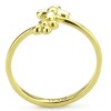 Slickblue Open-End Gold Cuff Ring, Stainless Steel Women’s Ring with Flower Design, Statement Jewelry, Sizes 6-9 - 3 of 4