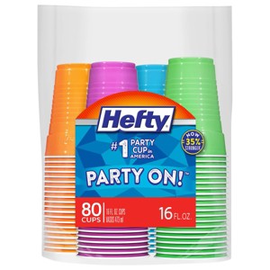 Hefty Party On! Disposable Cups - 80ct/16oz - 1 of 4