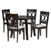 Baxton Studio Louisa Modern Grey Fabric and Dark Brown Finished Wood 5-Piece Dining Set - 2 of 4