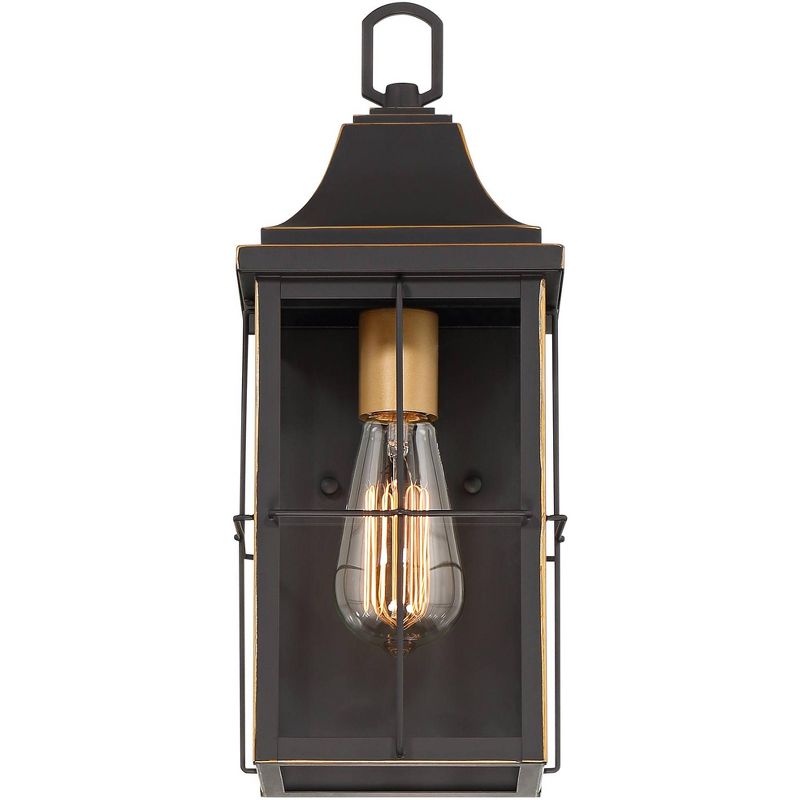 John Timberland Sunderland Rustic Mission Outdoor Wall Light Fixture Black Gold 15" Clear Glass for Post Exterior Barn Deck House Porch Yard Patio, 5 of 9