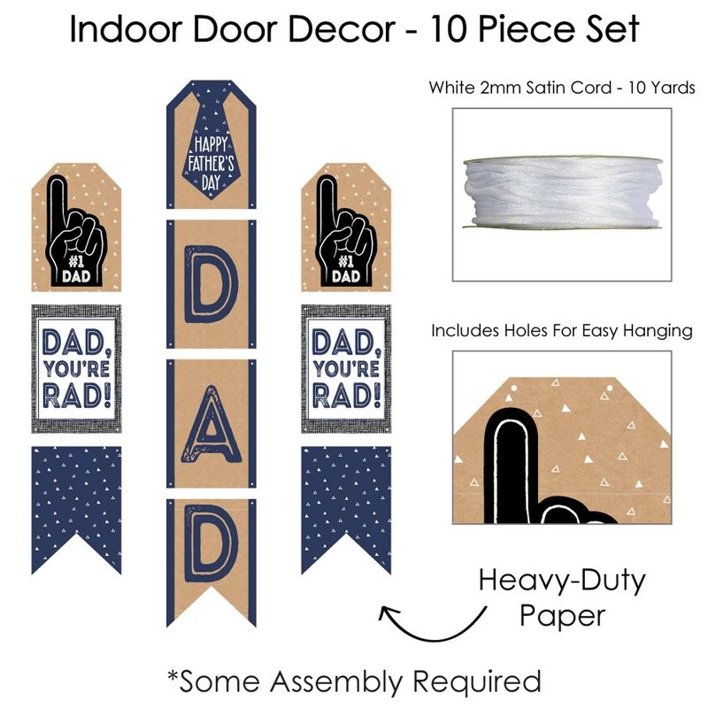 Big Dot of Happiness My Dad is Rad - Hanging Vertical Paper Door Banners - Father's Day Party Wall Decoration Kit - Indoor Door Decor, 5 of 8