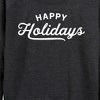 Women's - Instant Message - Happy Holidays Lightweight French Terry Wide Neck Long Sleeve Shirt - 2 of 4