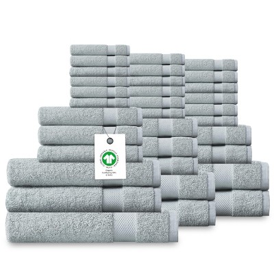 Delara Organic Cotton Luxuriously Plush Bath Towel Set, GOTS & Oeko-TEX Certified, Soft, Quick Dry & Ultra-Absorbent