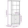 vidaXL BODO Bookcase - Rustic Solid Pinewood, French Style, 2-Door Storage - 4 of 4
