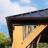 VisioGear Canopies and Gazebos, Gazebo with Double Roof Canopy, Gazebo Pavilion for Patio and Backyard, Brown, 190.16"*142.91"*122.21" - 3 of 4
