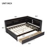 Full Size L-shaped Daybed Bookcases Bed with 2 Drawers, USB & Type-C Port - ModernLuxe - 3 of 4