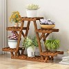 Artloge 6 Tier Carbonized Wood Plant Stand Heavy Duty Triangle Flower Pot Rack for Garden Balcony Patio Home Decor - 3 of 4