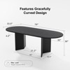 PexFix 79" x 33.5" Solid Wood Farmhouse Dining Table with V-Shaped Legs and Oval Wood Top for Modern Dining Rooms & Family Gatherings Black - 2 of 4