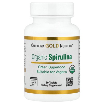 Organic Spirulina Supplement by California Gold Nutrition, Featuring a Green Superfood with Antioxidants, Vegan Friendly, Gluten Free, Non-GMO, 500