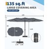 15FT Large Patio Umbrella with Lights, 36 Lights Double-Sided Patio Umbrella with Weighted Base for Poolside Garden Backyard - 4 of 4