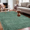 Area Rug, Washable Rug Fluffy Shag Non-Slip Soft Solid Color - Plush Bedroom Carpet for Kids Room Living Room Dorms, Mint - 2 of 4