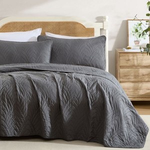 HLC.ME Weston - 3 Piece Quilt Set, Lightweight Bedspread Coverlet Set - 1 of 4