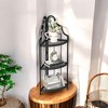 Alilang Three-Tier Metal Corner Shelf with Decorative Scrollwork - Black - 2 of 4