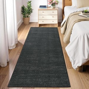 Washable Runner Rug – Non-Slip Minimalist Accent Rug for Hallway, Kitchen & Laundry, Soft, Low Pile, Solid Color - 1 of 4