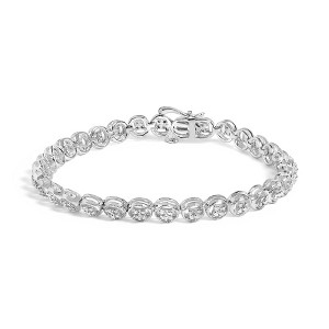 Haus of Brilliance Silver 1/10 Cttw Diamond Open Circle Wheel Link Tennis Bracelet - 1 of 4