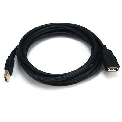 Monoprice USB 2.0 Extension Cable - 10 Feet - Black | Type-A Male to USB Type-A Female, 28/24AWG, Gold Plated Connectors