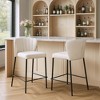 Counter Stool 35" H – Faux Leather With Cream Finish – Modern Stackable (Set of 2) By Zuo Modern - 3 of 4