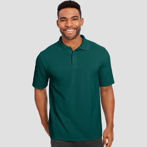 Celsius Men's Half Sleeve Classic Solid Regular fit Pique Polo with Pocket Hunter Green|Dark Green|M