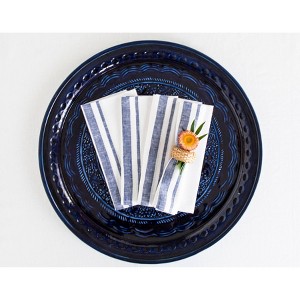 Solino Home Striped Linen Dinner Napkins | French Stripe - 1 of 4