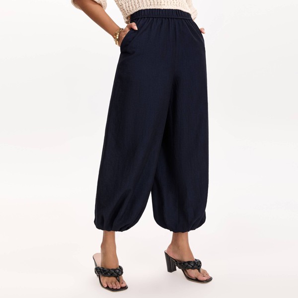 Pantalones globo relajados de tobillo para mujer - A New Day™ azul oscuro 5