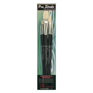 Creative Mark Powercryl Ultimate Acrylic Paint Brushes - Filbert Assorted, Artist Paint Brushes, 3 Diameters of Synthetic Hair Filament, Fine Control - 1 of 4