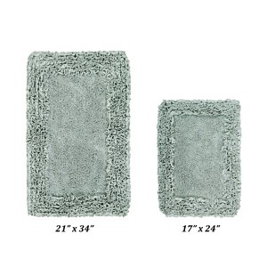 Shaggy Border Collection 2-Piece Bath Rug Set 100% Cotton Tufted Weave Ruffle Border Pattern Bathroom Rug for Machine Washable Bathmat - 1 of 4