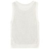 Womens Sweater Tank Tops Pullover Sweater Sheer Tops Lightweight Sweater Scoop Neck Crochet Sweater with Ribbed Cuff - 3 of 4