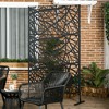 Outsunny Metal Outdoor Privacy Screen, 6.5FT Decorative Outdoor Divider with Stand and Expansion Screws - 2 of 4