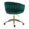 NicBex Office Chair with Adjustable Height Modern Rotatable Velvet Hand-en Vanity Chair Computer Chair with 5 Wheels for Office, Bedroom, Green - 4 of 4