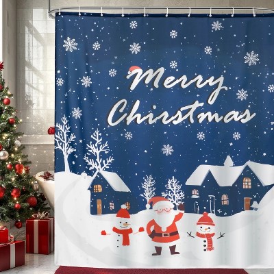 LunaLulinlk Christmas Fabric Shower Curtain, 72"x 72", Santa Clau Shower Curtains