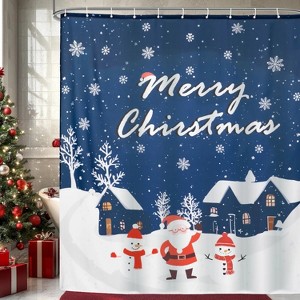 LunaLulinlk Christmas Fabric Shower Curtain, 72"x 72", Santa Clau Shower Curtains - 1 of 4