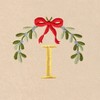 Linum Home Textiles Christmas MISTLETOE MONOGRAM - Embroidered Luxury 100% Turkish Cotton Hand Towels (Set of 2) - 3 of 3