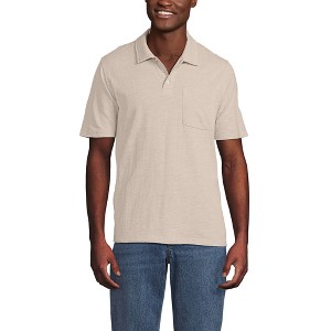 Lands' End Men's Short Sleeve Cotton Linen Polo : Target