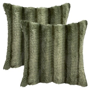 REGALWOVEN Fade-Resistant Plush Striped Luxury Series Soft Fluffy Modern Throw Pillow Covers 2 Pcs - 1 of 4