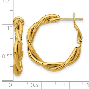 Chisel Stainless Steel Polished Yellow IP-plated Twisted Omega Back Hoop Earrings - 1 of 4
