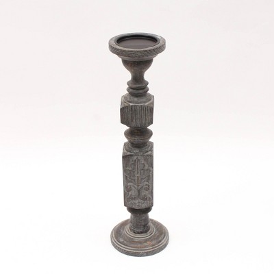 AZL1 Life Concept Candle Holders, Tall Wooden Centerpiece Stand for Dining Table and Floor Display Decor, Gray, 6"*6"*21"