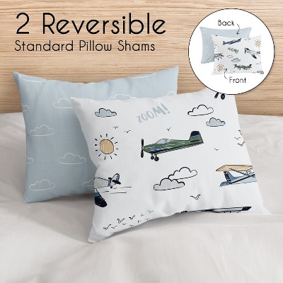 Sweet Jojo Designs Full/Queen Comforter Bedding Set Airplane Green and Blue 3pc — фото 5