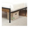Bed Frame with Rustic Vintage Wood Headboard, Strong Metal Slats Support, Mattress Foundation & Under Bed Storage, Noise-Free, No Box Spring Needed - 3 of 4