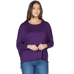 Womens Oversized Long Sleeve Dolman Top - 24seven Comfort Apparel™ - 1 of 4