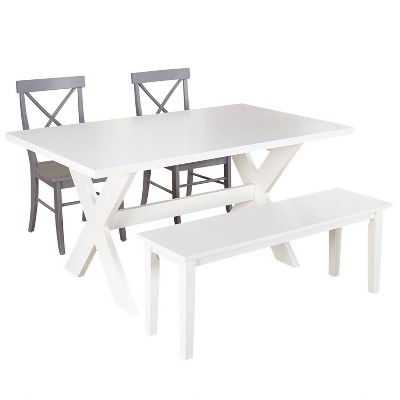 4pc Sumner Dining Set with Bench Gray - Buylateral
