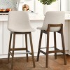 South Bar Stool Set Of 2 and 4, Fabric Upholstered Barstools with Solid Wood Legs and Footrest for Dining Room, Kitchen Island - Maison Boucle - 4 of 4