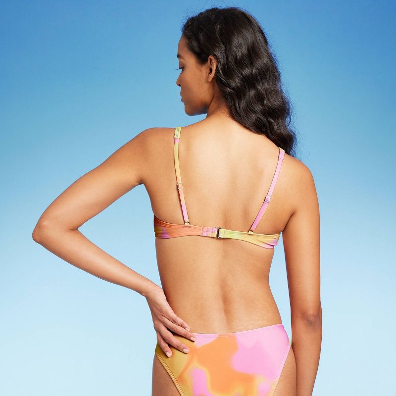 Women's Bralette Bikini Top - Wild Fable™ Pink/Orange/Yellow Tie-Dye, 6 of 11