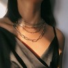 Summit Adventure Layered Chain Necklace for Women – 18" Gold & Silver Paperclip Choker, Rope Ball Punk Jewelry - 4 of 4