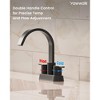 YAWWALK 4 in. Centerset High Arc Bathroom Faucet with Waterfall Spout, Double Handle - 4 of 4